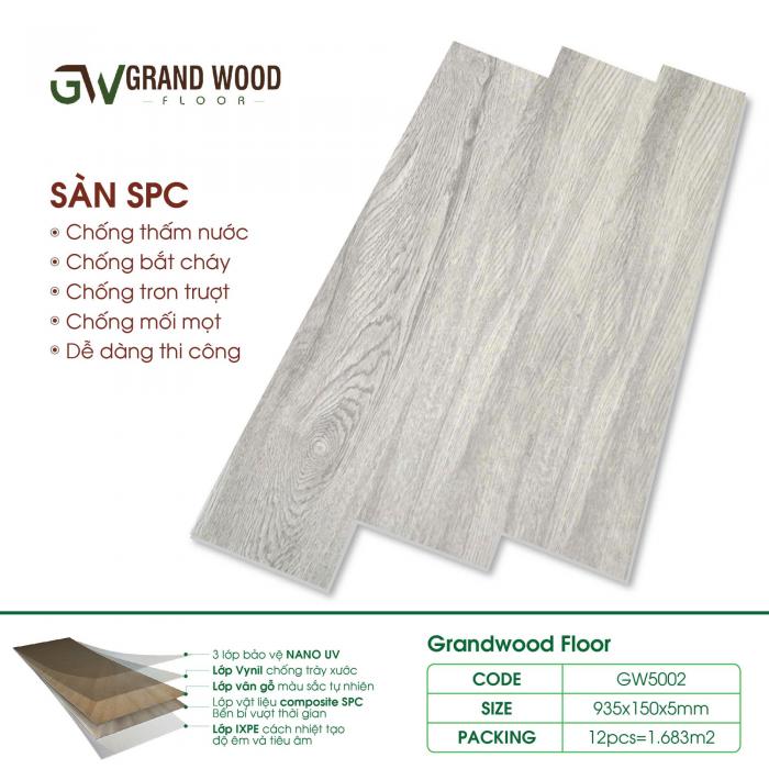 Sàn nhựa SPC hèm khóa 5002
