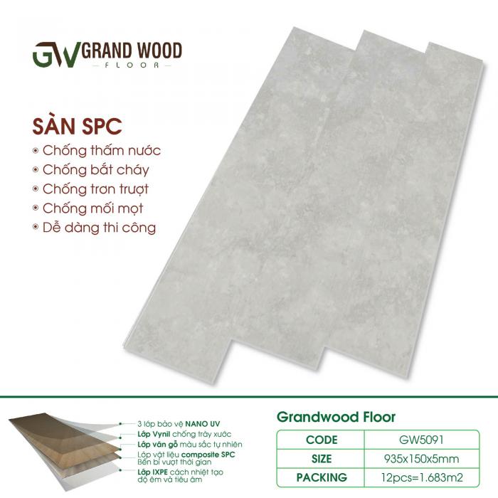 Sàn nhựa SPC hèm khóa 5091
