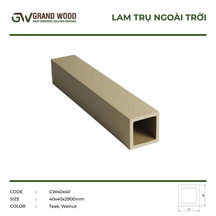 Thanh trụ NT 40x40 ( TEAK, WALNUT)