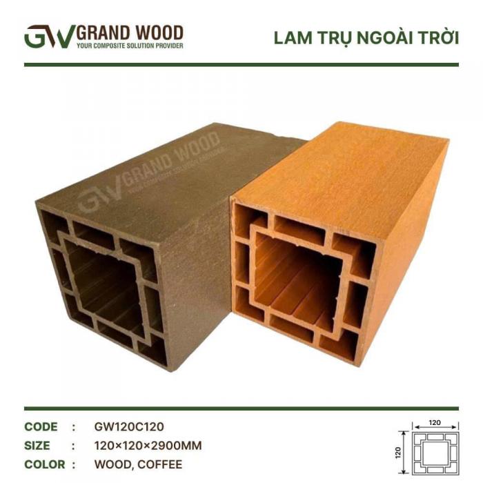 Thanh trụ NT 120X120 ( WOOD, COFFEE)