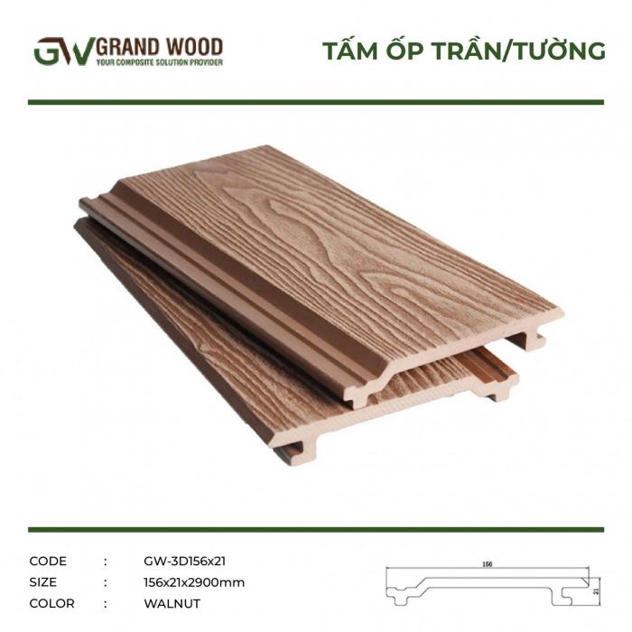 Tấm ốp 156x21 ( 3D WALNUT)