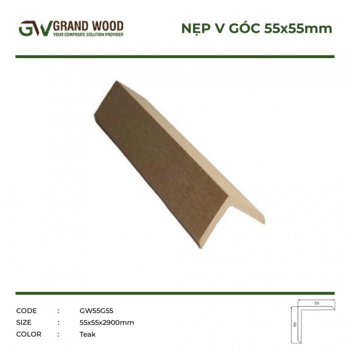 Nẹp V 55X55( TEAK)