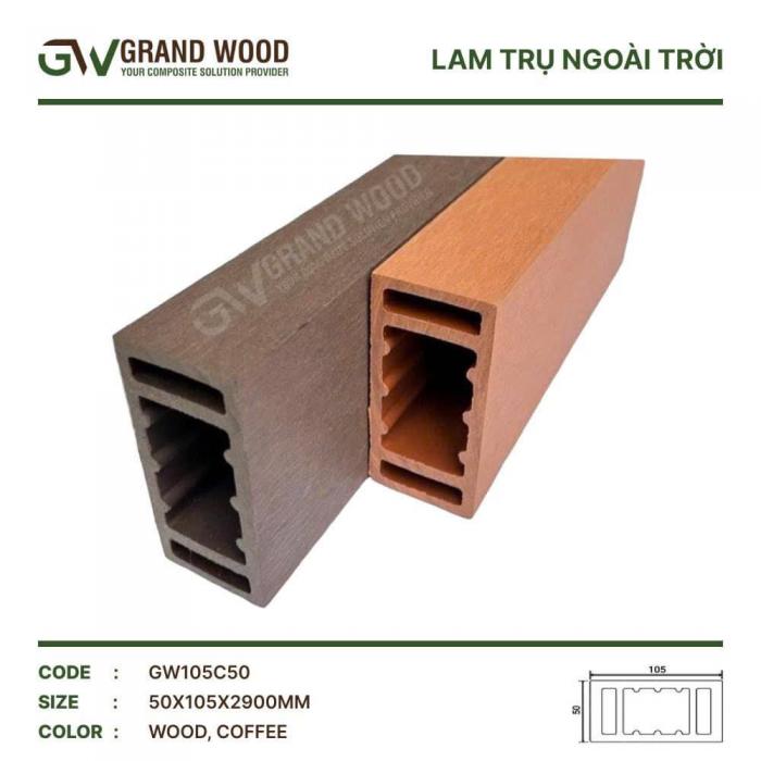 Thanh trụ NT 50X105 ( WOOD, COFFEE)