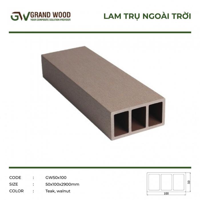 Thanh trụ NT 50X100 ( TEAK, WALNUT)
