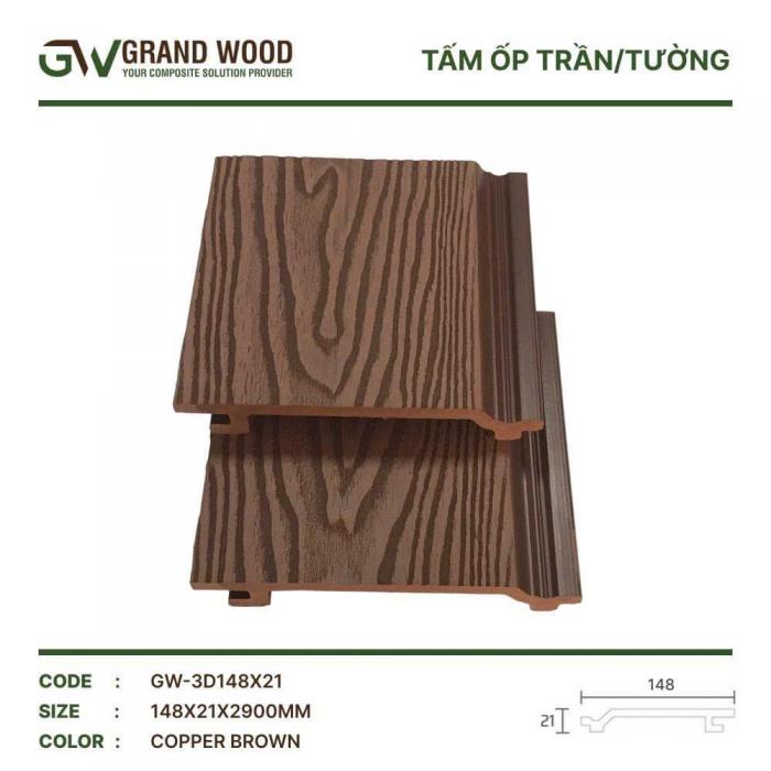 Tấm ốp 148x21 ( 3DCOPPER BROWN)