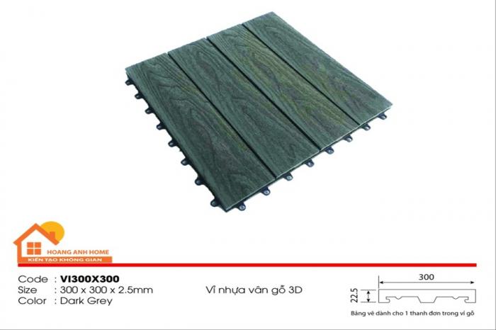 Vỉ nhựa ngoài trời 300x300 Dark Grey